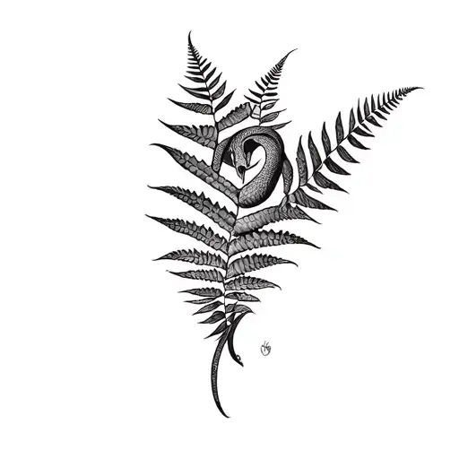 Snake And Fern Leaf