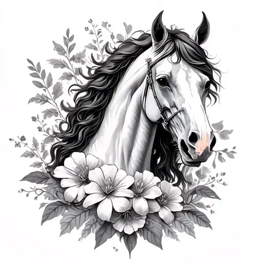 Christian Death Skeletons Flowers Jesus White Horse