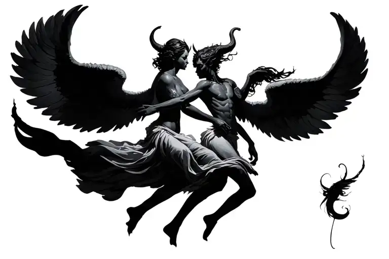 Angel And Devil Dancing Together