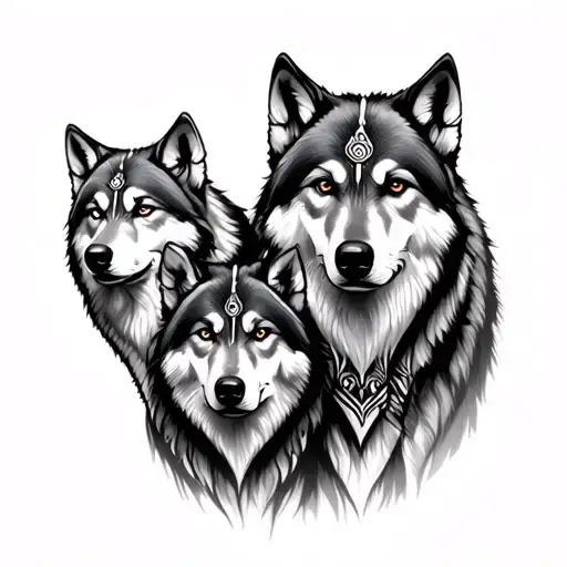 Indian Family Wolfs