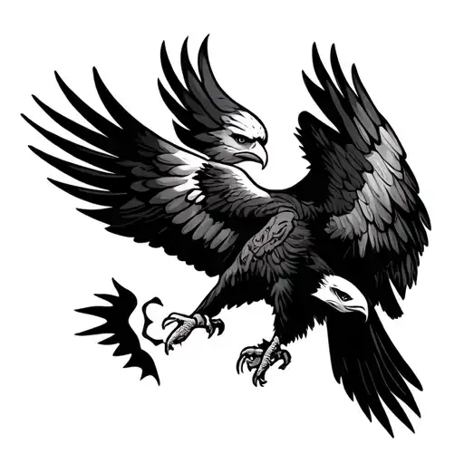 Eagle With Wings Next To