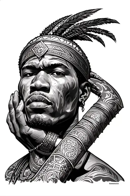 African Warrior Holding