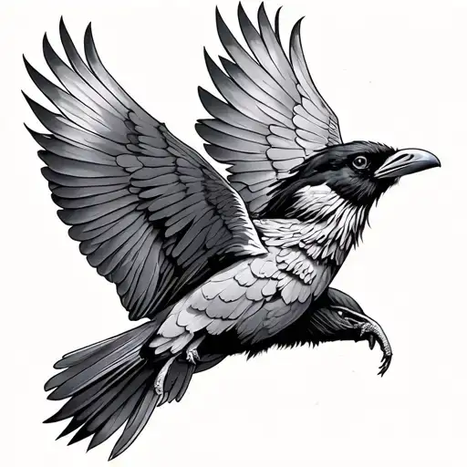 Bipolar Raven Flying