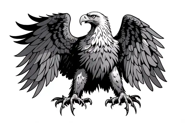 Eagle With Wings In Maori Inspired Design