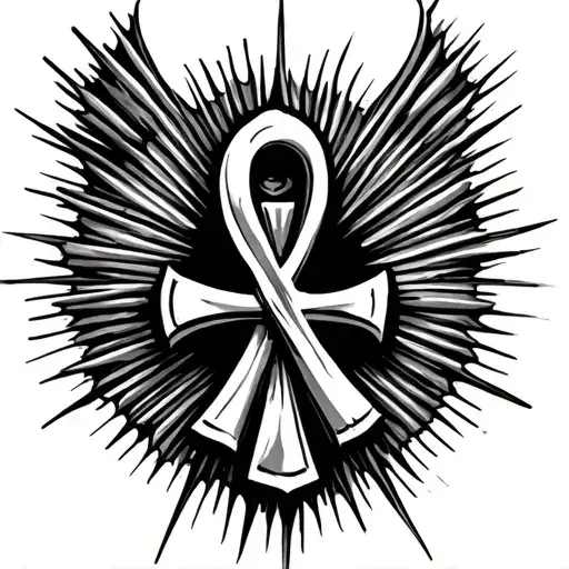 Ankh And Sun Rays Coming