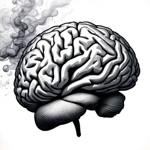 Brain Covered In Smoke And Clouds Male