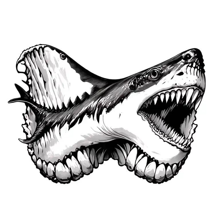 Whale Shark Inside A Megalodon Tooth