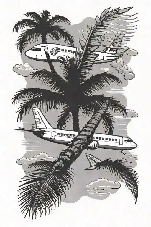 Palm And Airplane