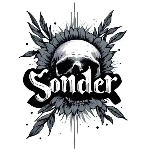 The Word Sonder Vertical With Shading