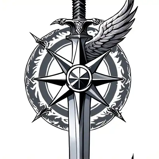Dagger With Wind Rose
