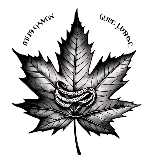 Maple Leaf With Libra Scales Intertwined
