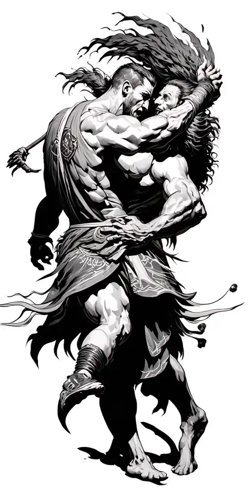 Warriors Fighting Each Other