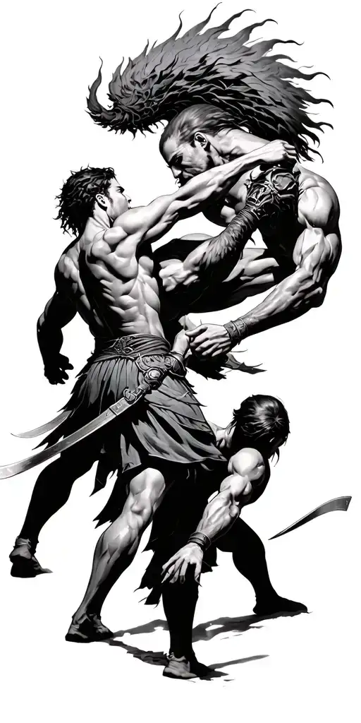 Warriors Fighting Each Other