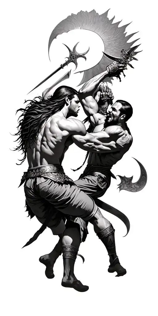 Warriors Fighting Each Other