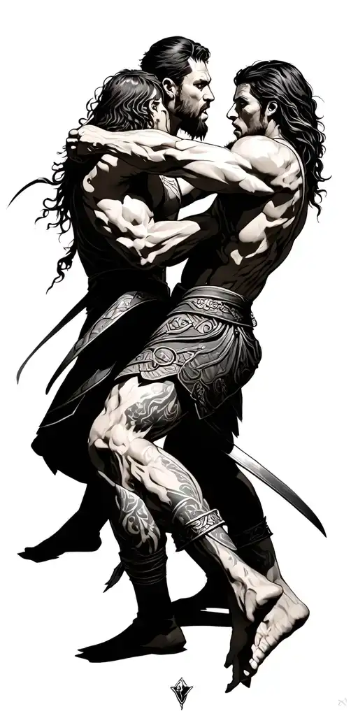 Warriors Fighting Each Other