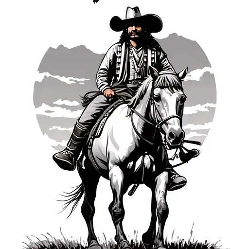 Western Indian Man Riding Horse