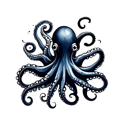 Octopus And Navy Ink