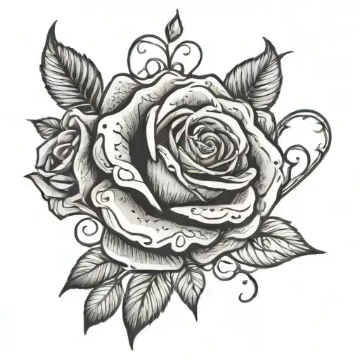 Rose And Broken Heart Intertwined