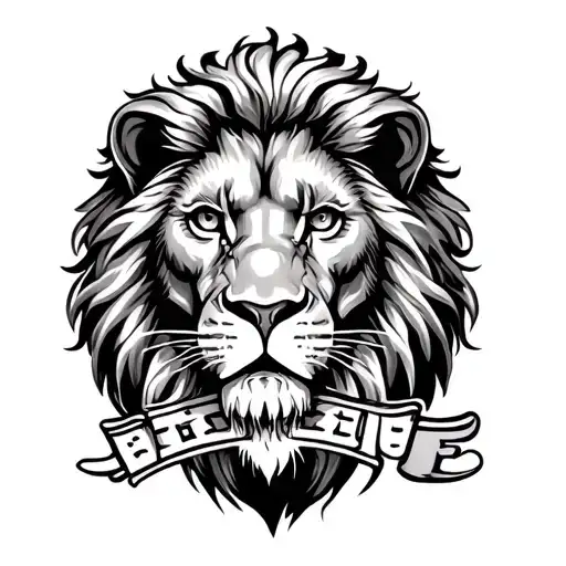A Finance-themed Tattoo With A Lion As A Symbol Of Strength And Determination