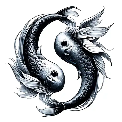 Ying And Yang Koi Fish