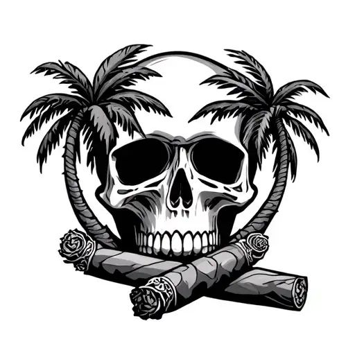 Skull Cigar Palm Trees