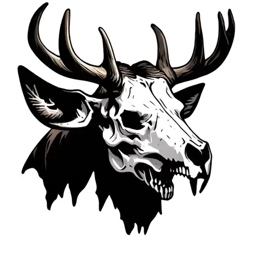 Elk Skull With No Ears