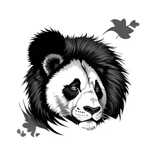 Panda And Lion
