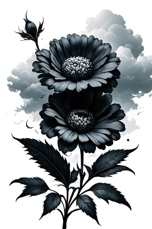 Flower With Cloud Background