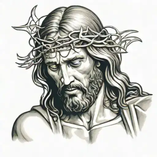 Realistic Jesus Christ Looking Down