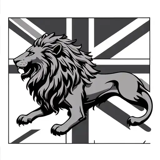 Lion And Union Jack Flag Intertwined