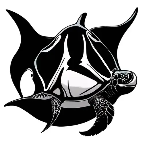 Tribal Manta Ray Turtle Orca