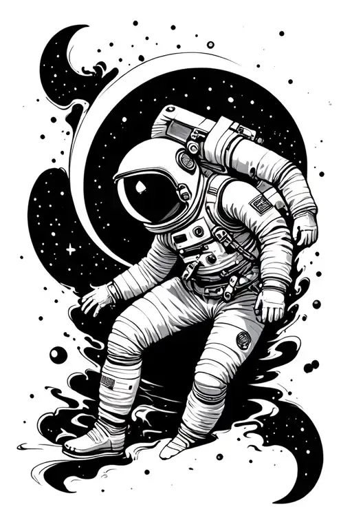 Astronaut Getting Sucked Into A Black Hole