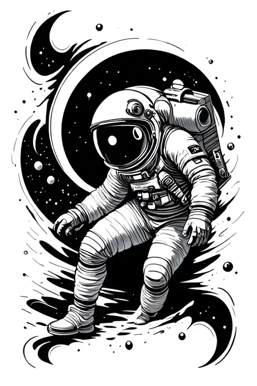 Astronaut Getting Sucked Into A Black Hole