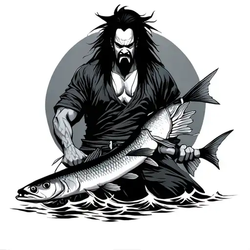 Zaraki Kenpachi Fishing