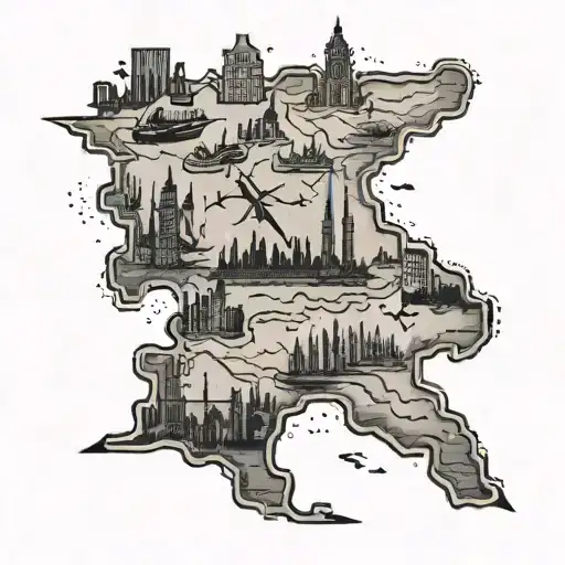 Arrow Going Through England And Australia On A Map Forearm