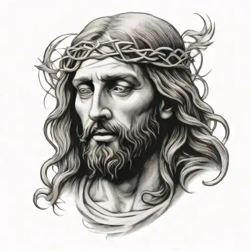 Jesus Christ Looking Down Portrait