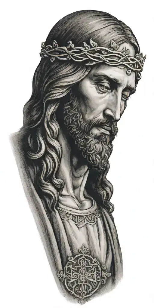Jesus Christ Looking Down Portrait