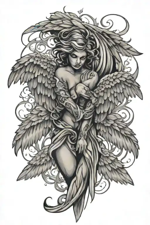 Angel Wings Spread Wide