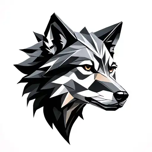 Origami Style Wolf In A