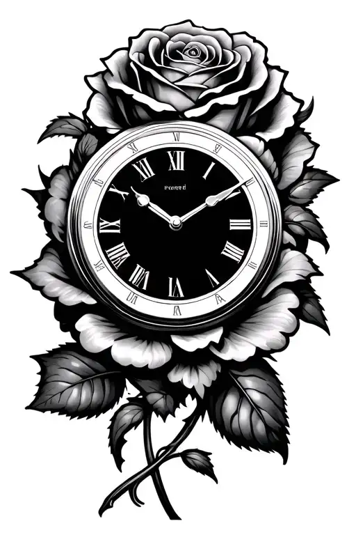 Horloge Rose Intertwined Within