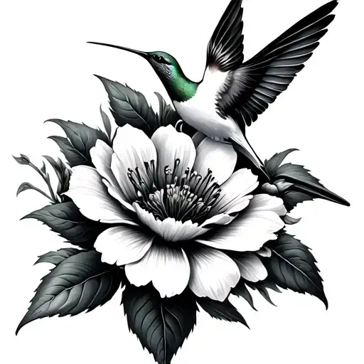 Small Flower With A Hummingbird