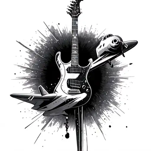 Wormhole Blackhole Guitar Airplane