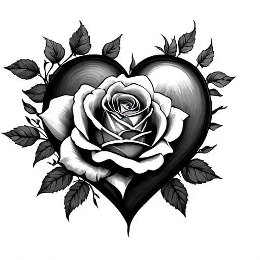 Heart And Rose Intertwined