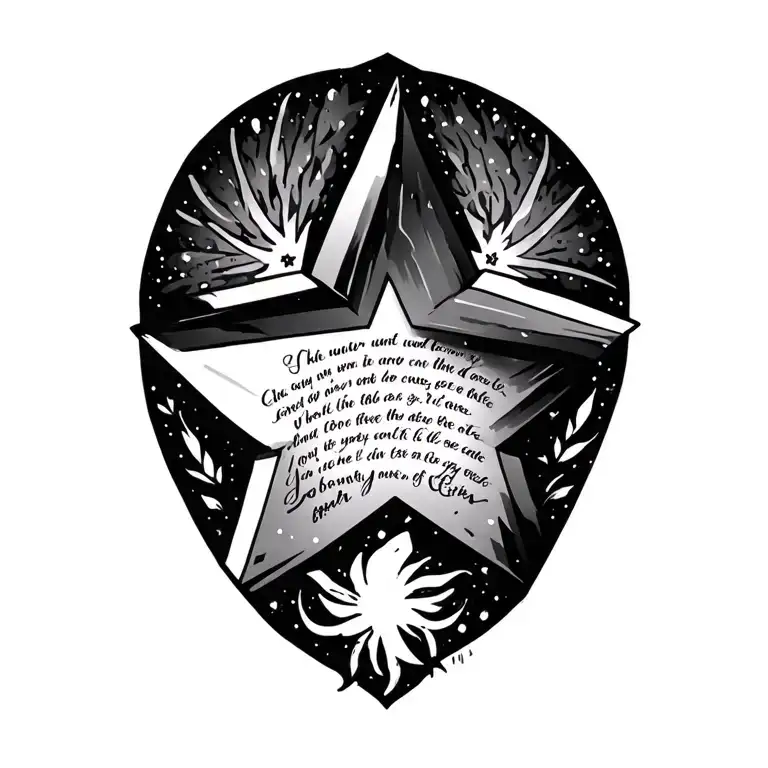 Plain Star With Quote In The Middle Surrounded