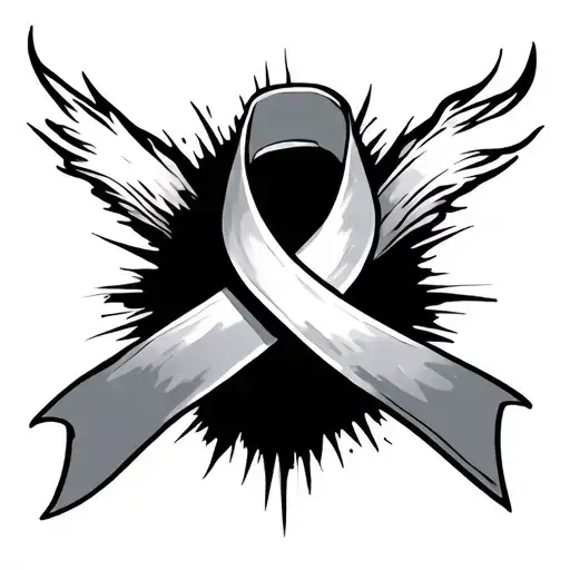 Cross With Cancer Ribbon