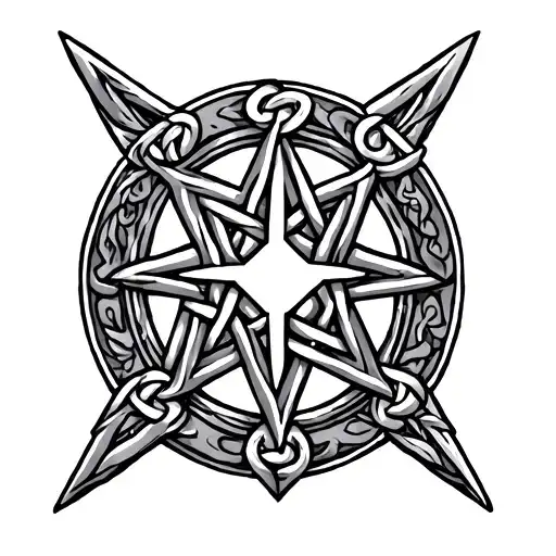 A North Star With Gaelic Trilogy Knot With Mackenzie Crest