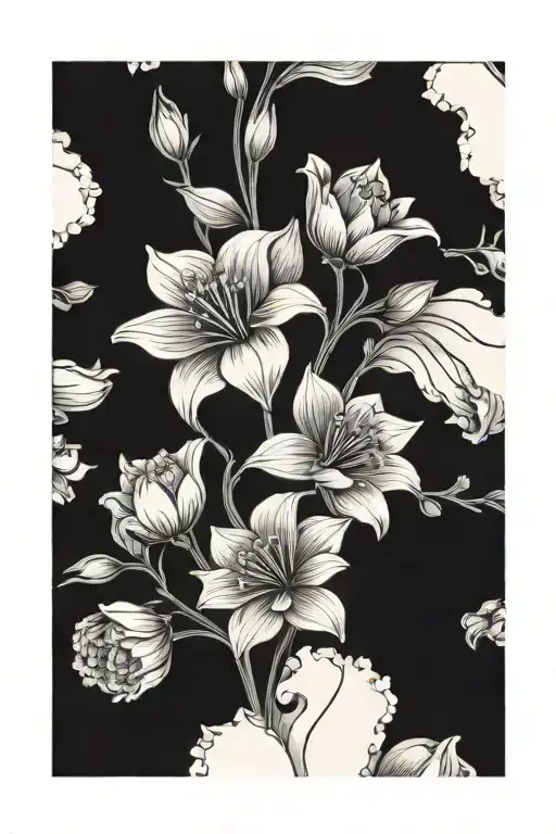 Black Background With Light Flowers