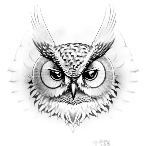 Owl With Big Wings Small Eyes Angry Face