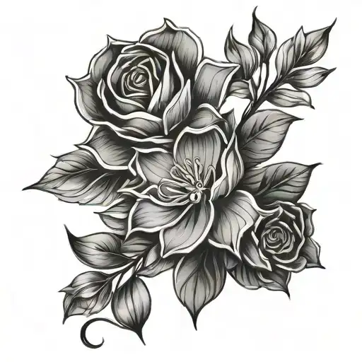 Black Background With Light Flowers