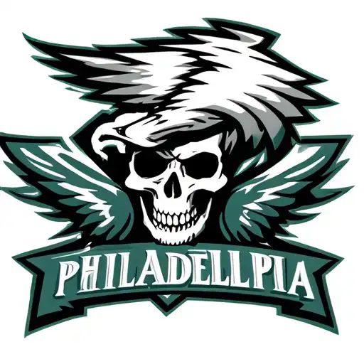 Philadelphia Eagles With Skull